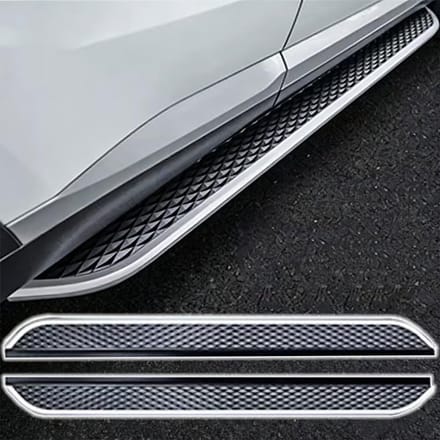 Loopplanken Set - Zijsteps - Gemakkelijk Instappen - Antislip Visgraat Ontwerp - 2-delig - Zwart