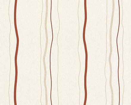 STREPEN BEHANG | Modern - Crème Beige Rood - A.S. Création Casual Living