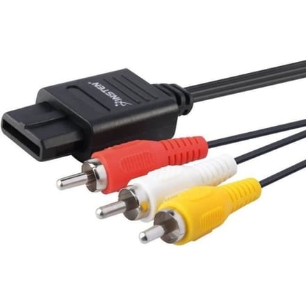 Câble Audio Vidéo AV RCA - INSTEN - 1,8 mètres - Compatible Nintendo 64 et GameCube - Noir