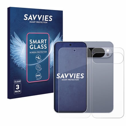 3 Stuks Savvies Screenprotector - geschikt voor Google Pixel 10 Pro XL (Voor+Achter) - beschermfolie glas transparant