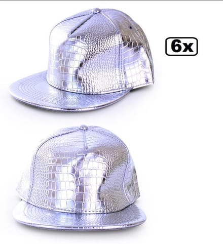 6x Baseball Cap rapper zilver