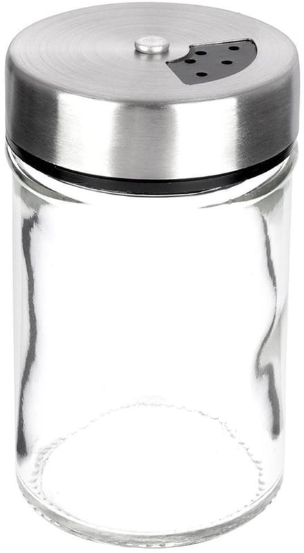 Orion - Glazen Kruidenpot - 100ml - Roestvrij Staal - Transparant