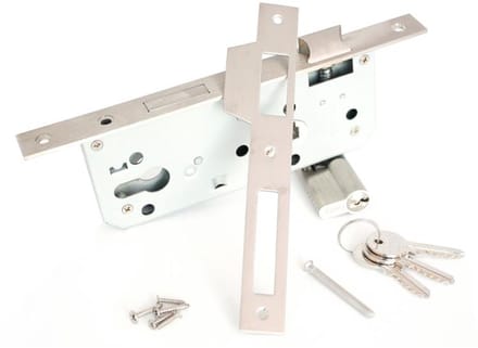 Deurslot - Doornmaat 45mm - PC 85mm - Sluitplaat RVS