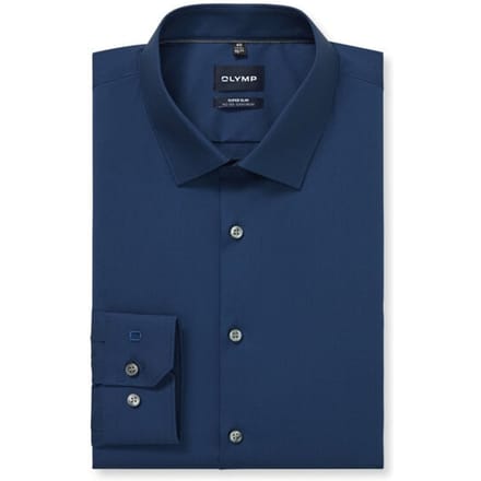 OLYMP No. Six super slim fit overhemd - blauw - Strijkvriendelijk - Boordmaat: 36