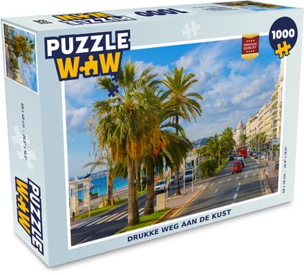 Puzzel Frankrijk - Palmbomen - Stad - Legpuzzel - Puzzel 1000 stukjes volwassenen