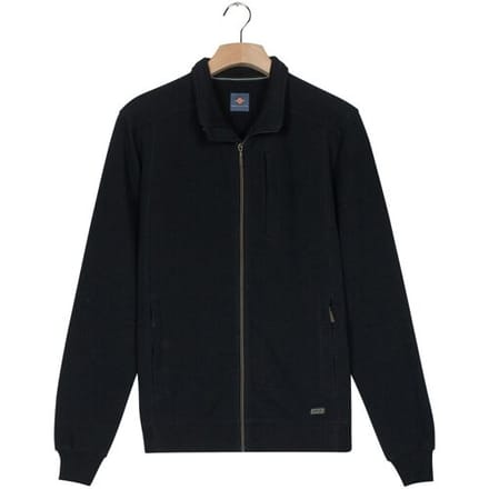 Baileys Vest Sweat Cardigan Zip Uni Color Hi-Low Structure Interlock Navy / male