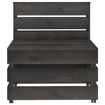 vidaXL - Tuinmiddenbank - pallet - geïmpregneerd - grenenhout - grijs