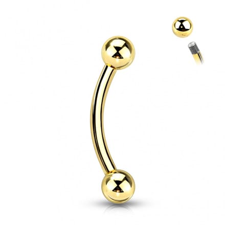 Piercing titanium rond basis extern 1.2x8x3 - goud - LMPiercings