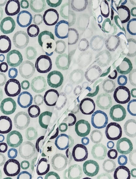 Groen blauw geprint overhemd Giordano Regular Fit met stippen