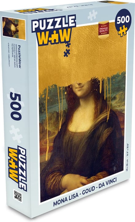 Puzzel Mona Lisa - Goud - Da Vinci - Legpuzzel - Puzzel 500 stukjes