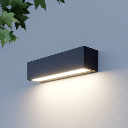 Lucande LED wandlamp Lengo, 25 cm, antraciet, naar beneden gericht, 3000K
