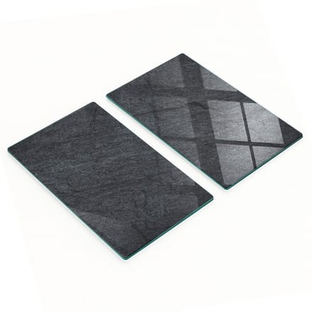 Decoratieve serveerplanken van glas in grijs leisteen, 2x30x52 cm