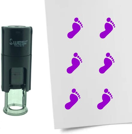 CombiCraft Stempel Voet 10mm rond - paarse inkt