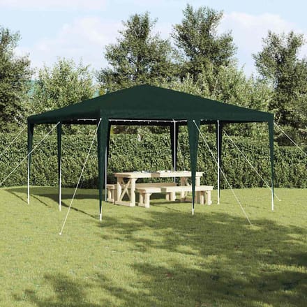 vidaXL - Partytent - Groen - 400 - x - 400 - x - 266 - cm - Polyethyleen - en - Staal