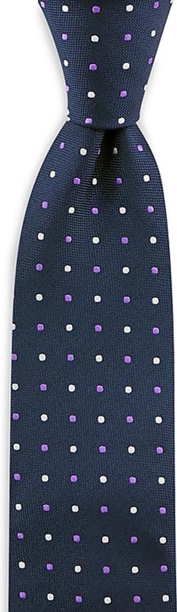 We Love Ties - Stropdassen - Stropdas Preston Points blauw - marineblauw / paars / wit