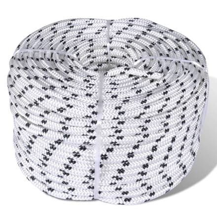 vidaXL - Boottouw - gevlochten - 6 - mm - 250 - m - polyester - wit