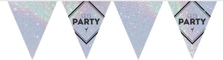 Vlaggenlijn Lets Party Zilver Holographic