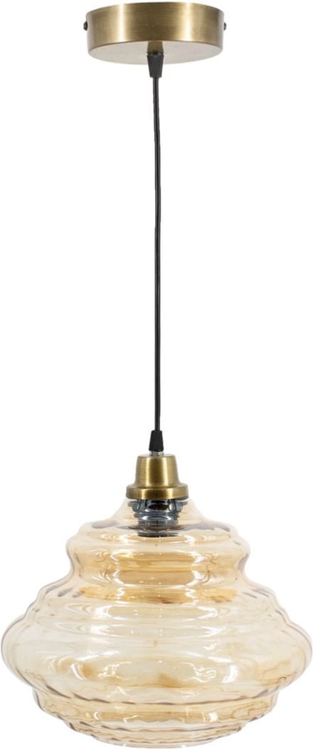 Hanglamp glas roest/goud