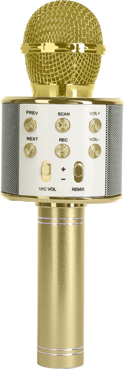 Zoem - Karaoke Microfoon Goud - Draadloos - Bluetooth verbinding - Zingen - Oplaadbaar - Feest - Cadeau