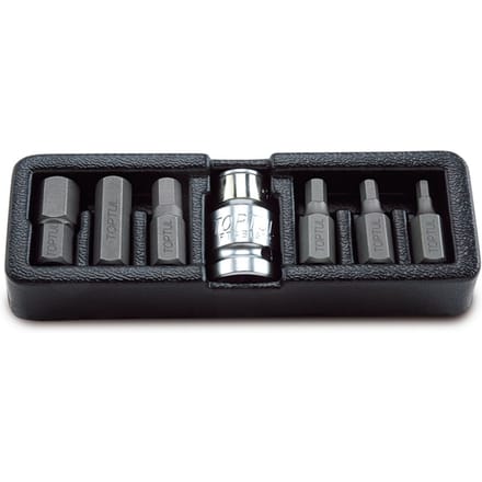 Gereedschapsinzet met HEX schroefbit-adapters, 7-delig, 1/2" aandrijving
