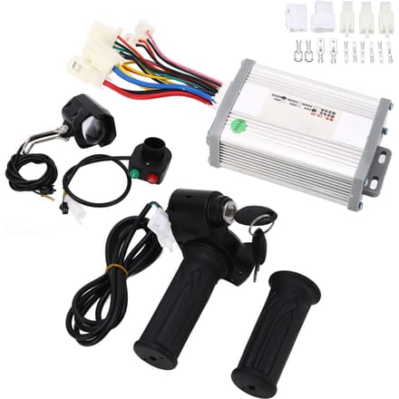 24V 800W Motor Borstel Controller Gashendel Draaigreep met Voorlichtschakelaar Elektrische Fiets black