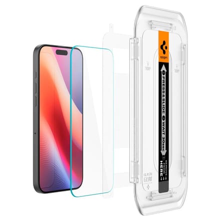 Spigen Screen Protector Geschikt voor Apple iPhone 16 Pro - EZ Fit GLAS.tR - 9H Tempered Glass - Case Friendly - Gemakkelijke Installatie - 1-Pack