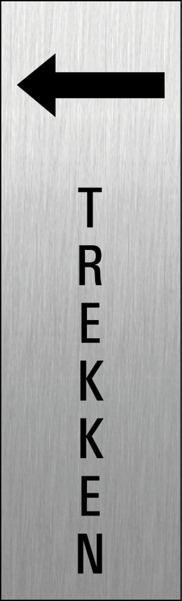 Trekken deurbordje met zelfklevende strip - verticaal