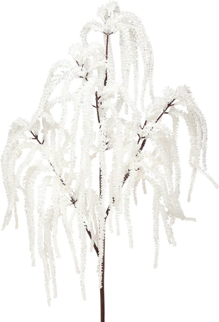 Decoratieve tak treurwilg winterdecoratie wit glitter 82cm 2st