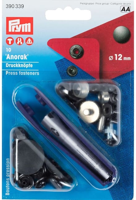 Naaivrijdrukknopen ANORAK 12 mm gebronsd 10 st. - Drukknopen Sport & Camping - Prym