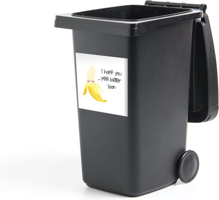 Container sticker Beterschap - Spreuken - Bananen - 40x40 cm - Kliko sticker