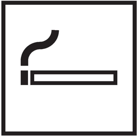 Roken toegestaan sticker 2, wit zwart 150 x 150 mm