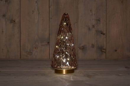 Anna's collection - B.O.T. Tree Glass 13X28,5 cm Pink With Golden B...