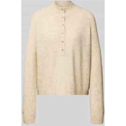 Relaxed fit gebreide pullover met alpaca-gehalte en knoopsluiting