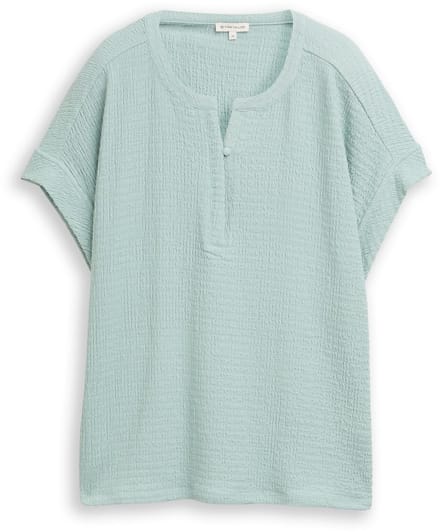 Tom Tailor - Crinkle T-shirt - Maat M - blue haze
