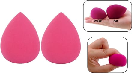 PD® - Make-up spons - 2 Stuks - Roze - Blender spons voor make-up - Foundation blender - Make-up Ei