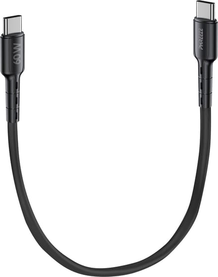 Korte usb C kabel - 30 cm - 65w snelladen & 480 mbps data - Usb C kabeltje voor auto, powerbank, carplay
