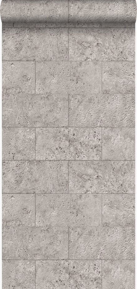Origin Wallcoverings behang kalkstenen blokken lichtgrijs - 347581 - 53 cm x 10,05 m