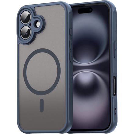 Mocaa Apple iPhone 16 Slim Anti-Shock MagSafe Hoesje Blauw