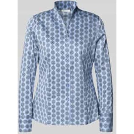 Slim fit blouse in all-over look met opstaande kraag