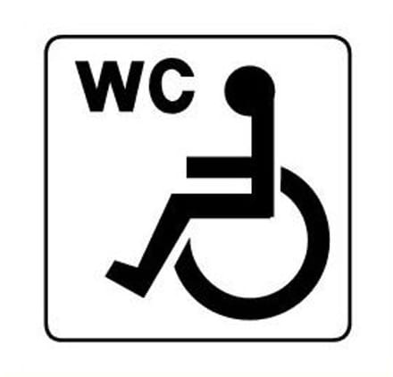 Invalide WC bordje - kunststof - wit 200 x 200 mm