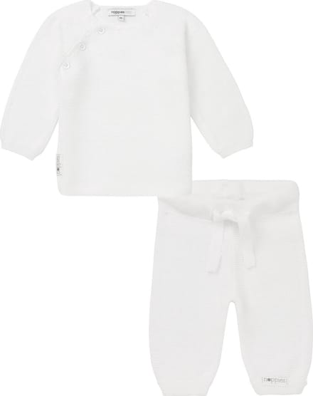 Noppies - Kledingset - 2delig - Trui Pino - Broek Grover - Wit - Rib breisel - Maat 62