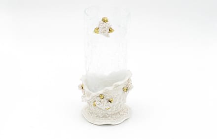 Glazen Vaas - Wit Met Goud