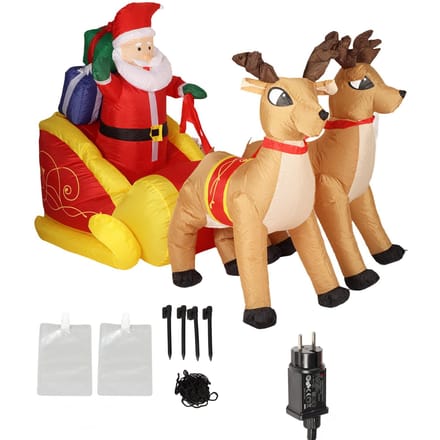 Opblaasbare Kerstmanslee Decoratie Polyester Lichtgevend met Krachtige Ventilator Kerstman en
