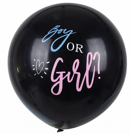 Gender reveal ballon 90cm - It's a girl (Roze confetti)