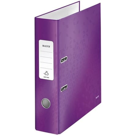 Leitz WOW 180° Duurzame Ordner - Capaciteit van 600 A4-Vel - Rugbreedte van 80mm - Paars