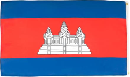 Cambodja Vlag - Cambodjaanse Vlaggen - Buiten Decoratie - Licht Polyester - 150x90 cm - Rood