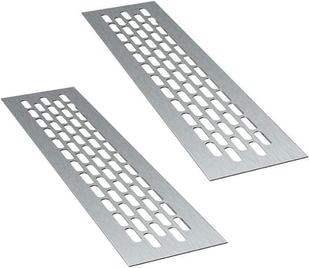 Aluminium Ventilatie rooster Rechthoekig 24,5 x 6 cm Set van 2 Stuks