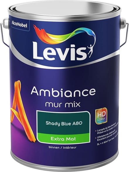 Levis - Ambiance Mur Extra Mat Mix - Shady Blue A80 - Mengverf - 5 L