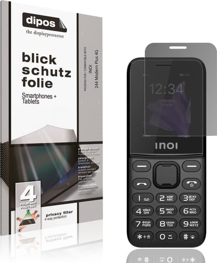dipos – Matte Privacy Screenprotector geschikt voor INOI 244 Modern Plus 4G | Anti-Spy Beschermfolie