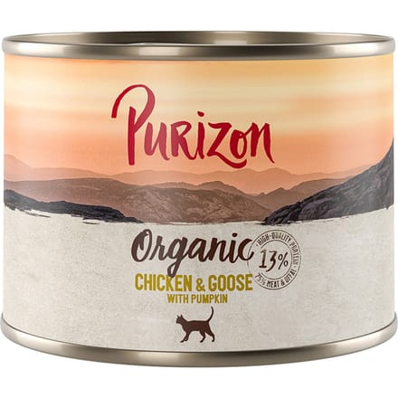 Voordeelpakket Purizon Organic 24 x 200 g - Kip en gans met pompoen